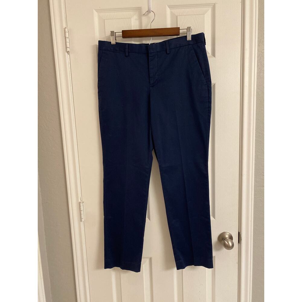EXPRESS Men’s Non-Iron Slim Fit Chino Pants Navy Blue Dress Trousers 31x30